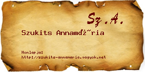 Szukits Annamária névjegykártya