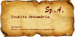Szukits Annamária névjegykártya